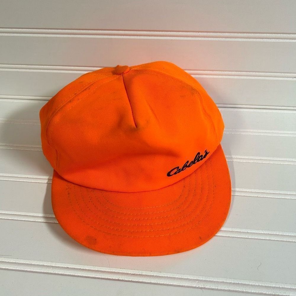 Cabela's Blaze Orange Vintage Cap America Field Worn Hat